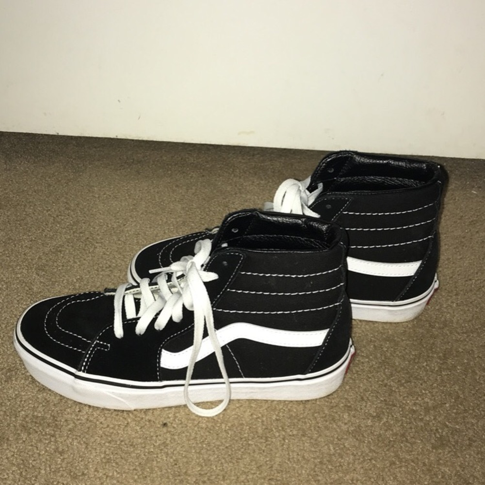 Black and white old skool high top vans